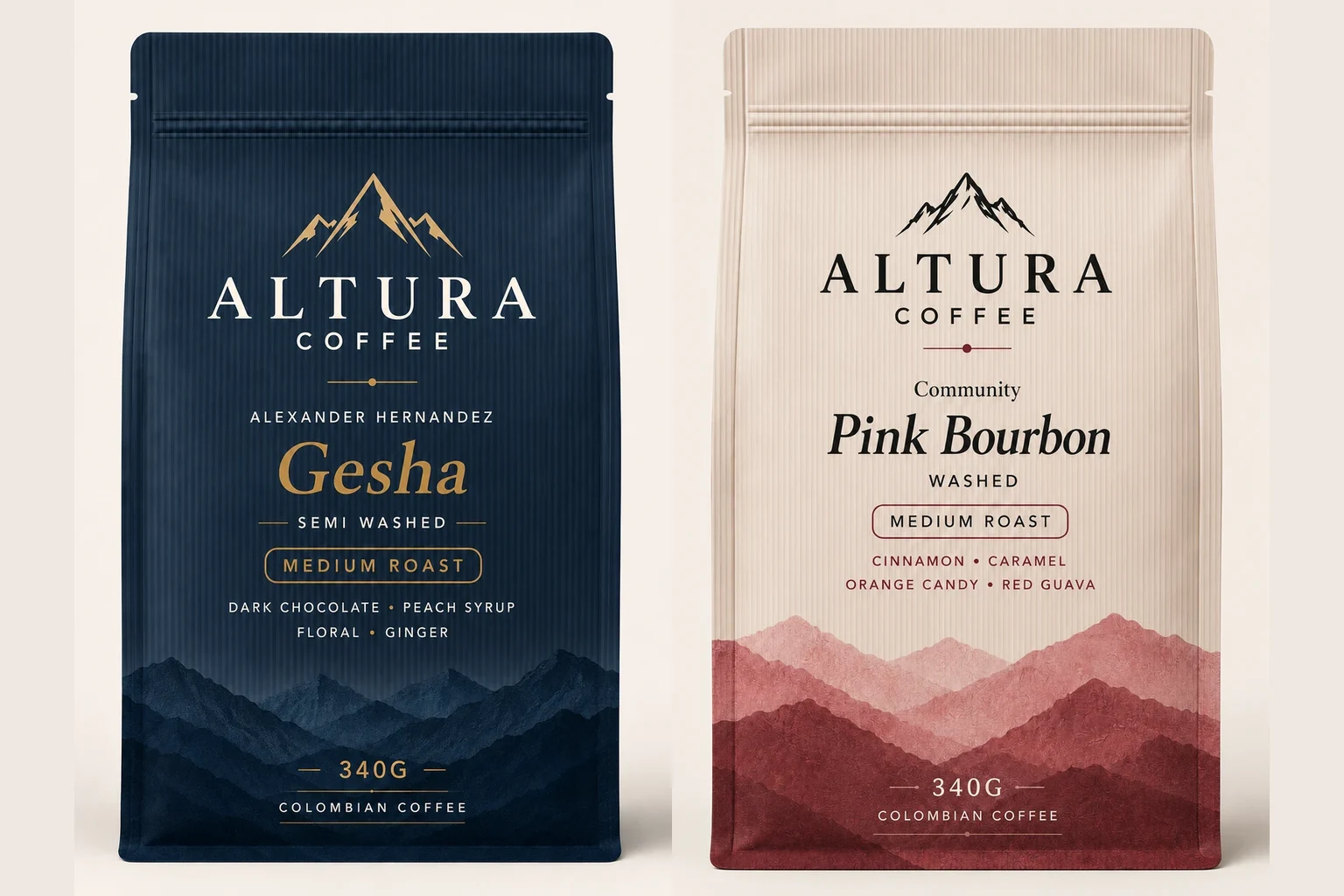 Altura Gesha and Pink Bourbon coffees
